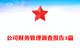公司财务管理调查报告3篇