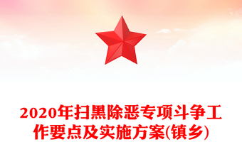 2020年扫黑除恶专项斗争工作要点及实施方案(镇乡)