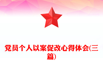 党员个人以案促改心得体会(三篇)