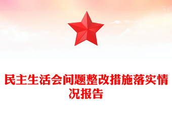 民主生活会问题整改措施落实情况报告