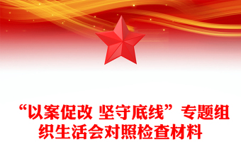 “以案促改 坚守底线”专题组织生活会对照检查材料
