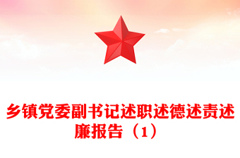 乡镇党委副书记述职述德述责述廉报告（1）