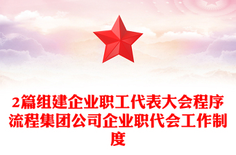 2篇组建企业职工代表大会程序流程集团公司企业职代会工作制度