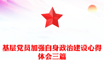 基层党员加强自身政治建设心得体会三篇