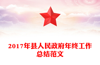 2017年县人民政府年终工作总结范文