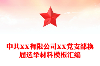 中共XX有限公司XX党支部换届选举材料模板汇编