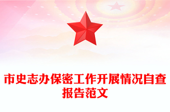 市史志办保密工作开展情况自查报告范文