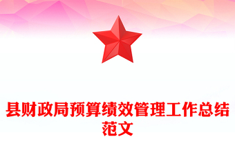 县财政局预算绩效管理工作总结范文
