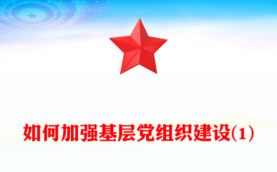 如何加强基层党组织建设(1)