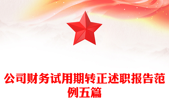 公司财务试用期转正述职报告范例五篇