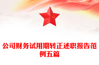 公司财务试用期转正述职报告范例五篇