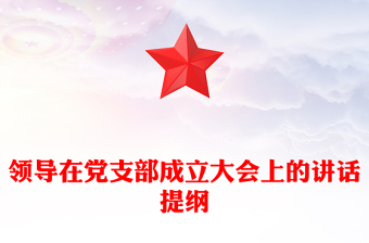 领导在党支部成立大会上的讲话提纲