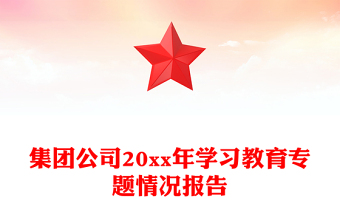 集团公司20xx年学习教育专题情况报告