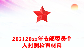 202120xx年支部委员个人对照检查材料