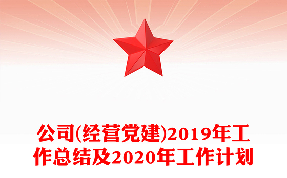 公司(经营党建)2019年工作总结及2020年工作计划