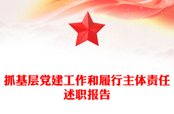 抓基层党建工作和履行主体责任述职报告
