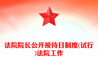 法院院长公开接待日制度(试行)法院工作