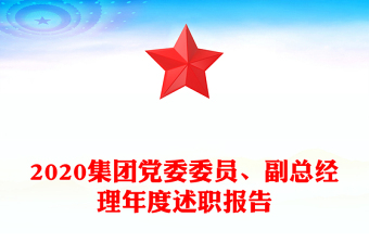 2020集团党委委员、副总经理年度述职报告
