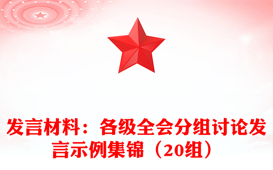 发言材料：各级全会分组讨论发言示例集锦（20组）