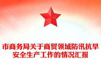 市商务局关于商贸领域防汛抗旱安全生产工作的情况汇报