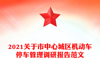 2021关于市中心区机动车停车管理调研报告范文