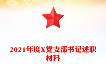 2021年度X党支部书记述职材料