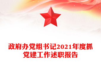 政府办党组书记2021年度抓党建工作述职报告