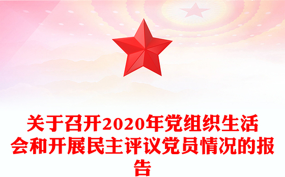 关于召开2020年党组织生活会和开展民主评议党员情况的报告