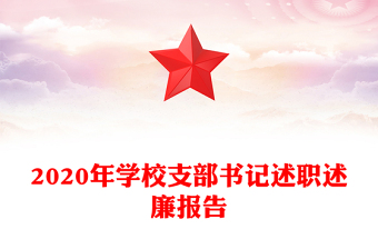 2020年学校支部书记述职述廉报告