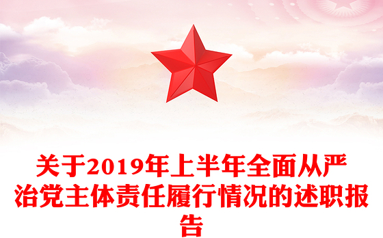 关于2019年上半年全面从严治党主体责任履行情况的述职报告