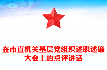 在市直机关基层党组织述职述廉大会上的点评讲话