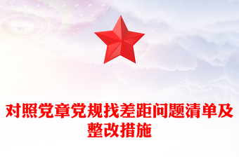 对照党章党规找差距问题清单及整改措施