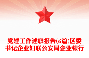 党建工作述职报告(6篇)区委书记企业妇联公安局企业银行