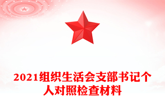 2021组织生活会支部书记个人对照检查材料