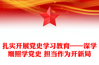 扎实开展党史学习教育——深学细照学党史 担当作为开新局