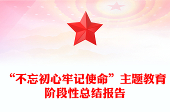 “不忘初心牢记使命”主题教育阶段性总结报告