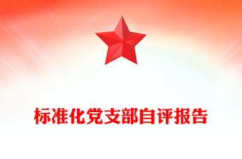 标准化党支部自评报告