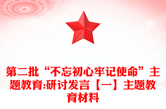 第二批“不忘初心牢记使命”主题教育:研讨发言【一】主题教育材料