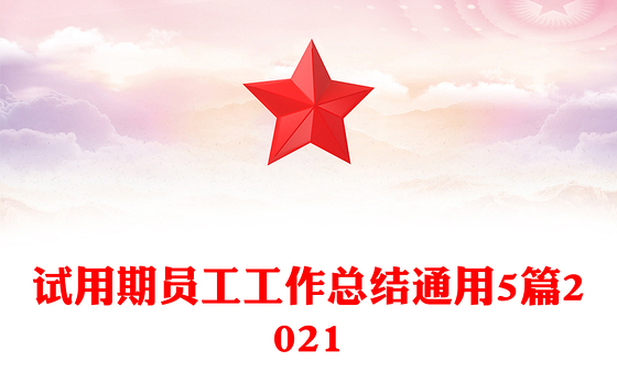 试用期员工工作总结通用5篇2021