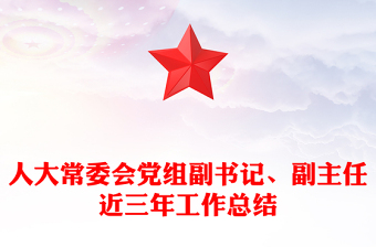 人大常委会党组副书记、副主任近三年工作总结