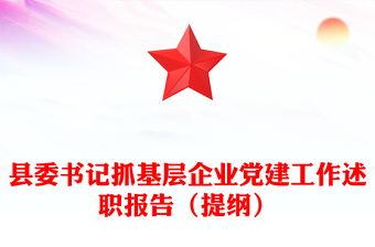 县委书记抓基层企业党建工作述职报告（提纲）
