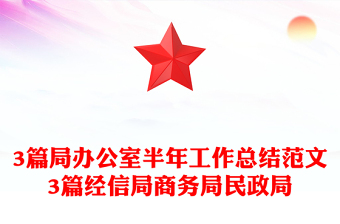 3篇局办公室半年工作总结范文3篇经信局商务局民政局