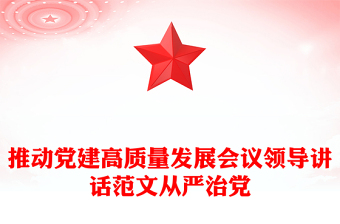 推动党建高质量发展会议领导讲话范文从严治党