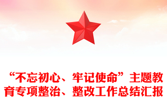 “不忘初心、牢记使命”主题教育专项整治、整改工作总结汇报