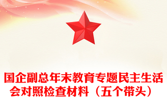 国企副总年末教育专题民主生活会对照检查材料（五个带头）