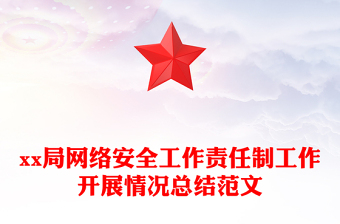 xx局网络安全工作责任制工作开展情况总结范文