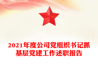 2021年度公司党组织书记抓基层党建工作述职报告