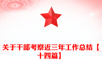 关于干部考察近三年工作总结【十四篇】