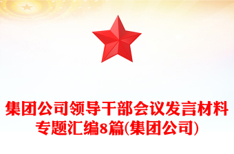集团公司领导干部会议发言材料专题汇编8篇(集团公司)