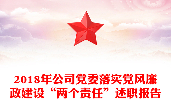 2018年公司党委落实党风廉政建设“两个责任”述职报告